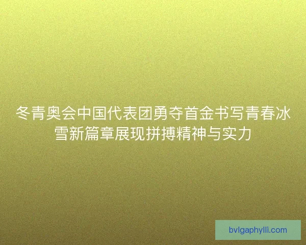 冬青奥会中国代表团勇夺首金书写青春冰雪新篇章展现拼搏精神与实力