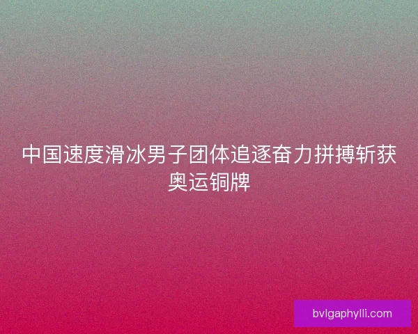 中国速度滑冰男子团体追逐奋力拼搏斩获奥运铜牌