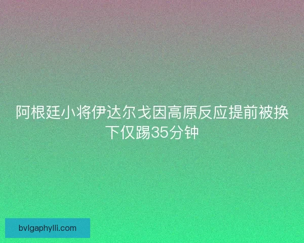 阿根廷小将伊达尔戈因高原反应提前被换下仅踢35分钟