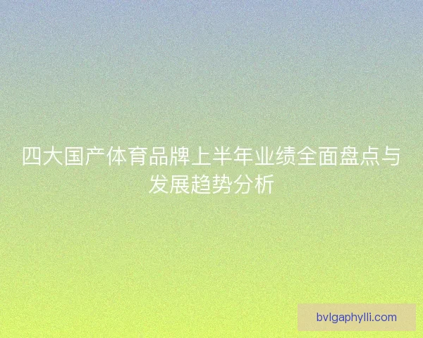 四大国产体育品牌上半年业绩全面盘点与发展趋势分析 四大国产体育品牌上半年业绩全面盘点与发展趋势分析