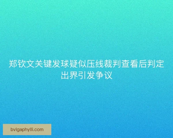 郑钦文关键发球疑似压线裁判查看后判定出界引发争议
