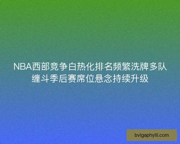 NBA西部竞争白热化排名频繁洗牌多队缠斗季后赛席位悬念持续升级 NBA西部竞争白热化排名频繁洗牌多队缠斗季后赛席位悬念持续升级
